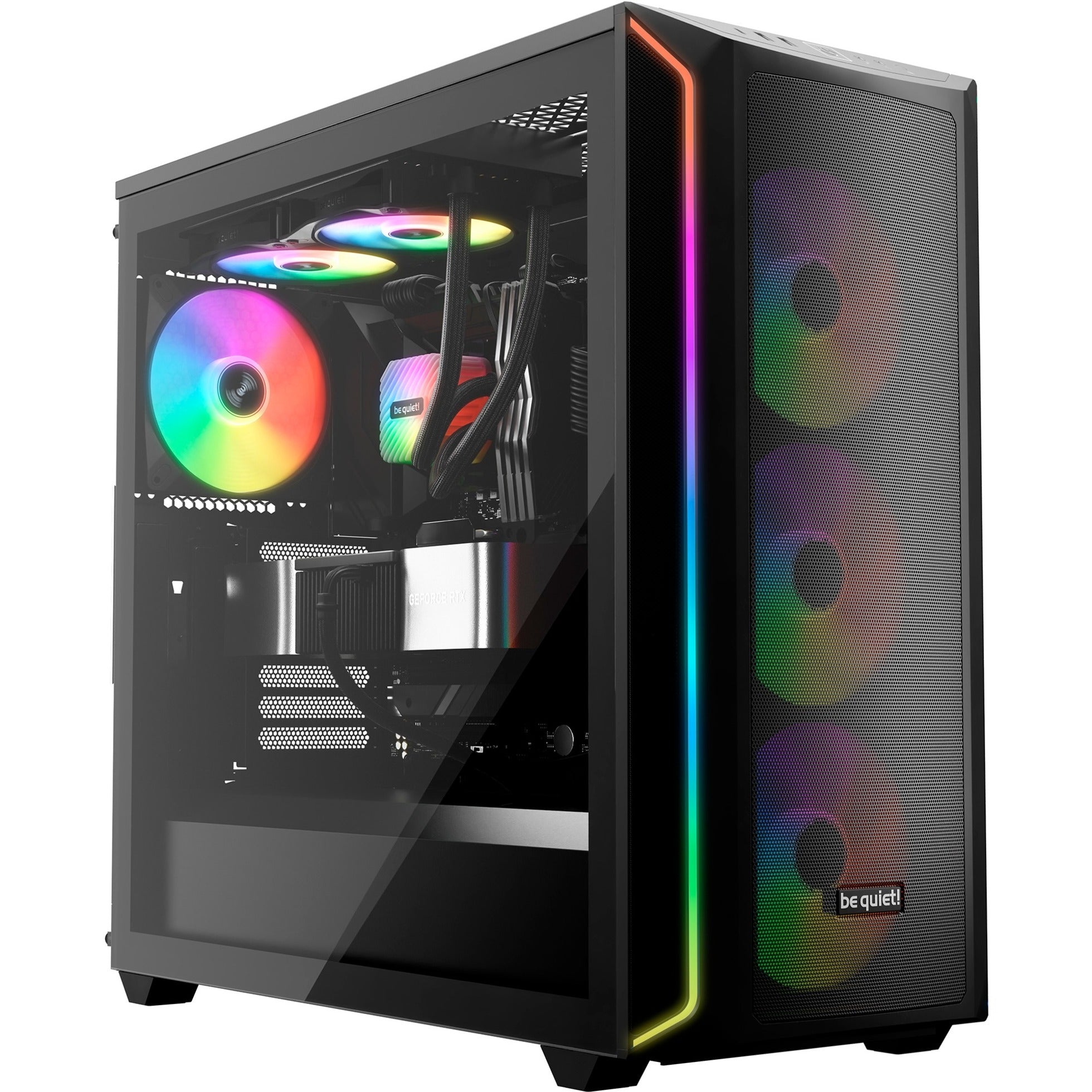 Be quiet! light wings lx pwm rgb case fan (zwart, 140 x 140 x 25 mm)