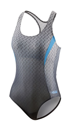 badpak Competition dames polyester grijs blauw mt 46