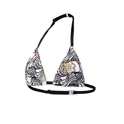 bikinitop Mix It meisjes polyester zwart wit maat 176