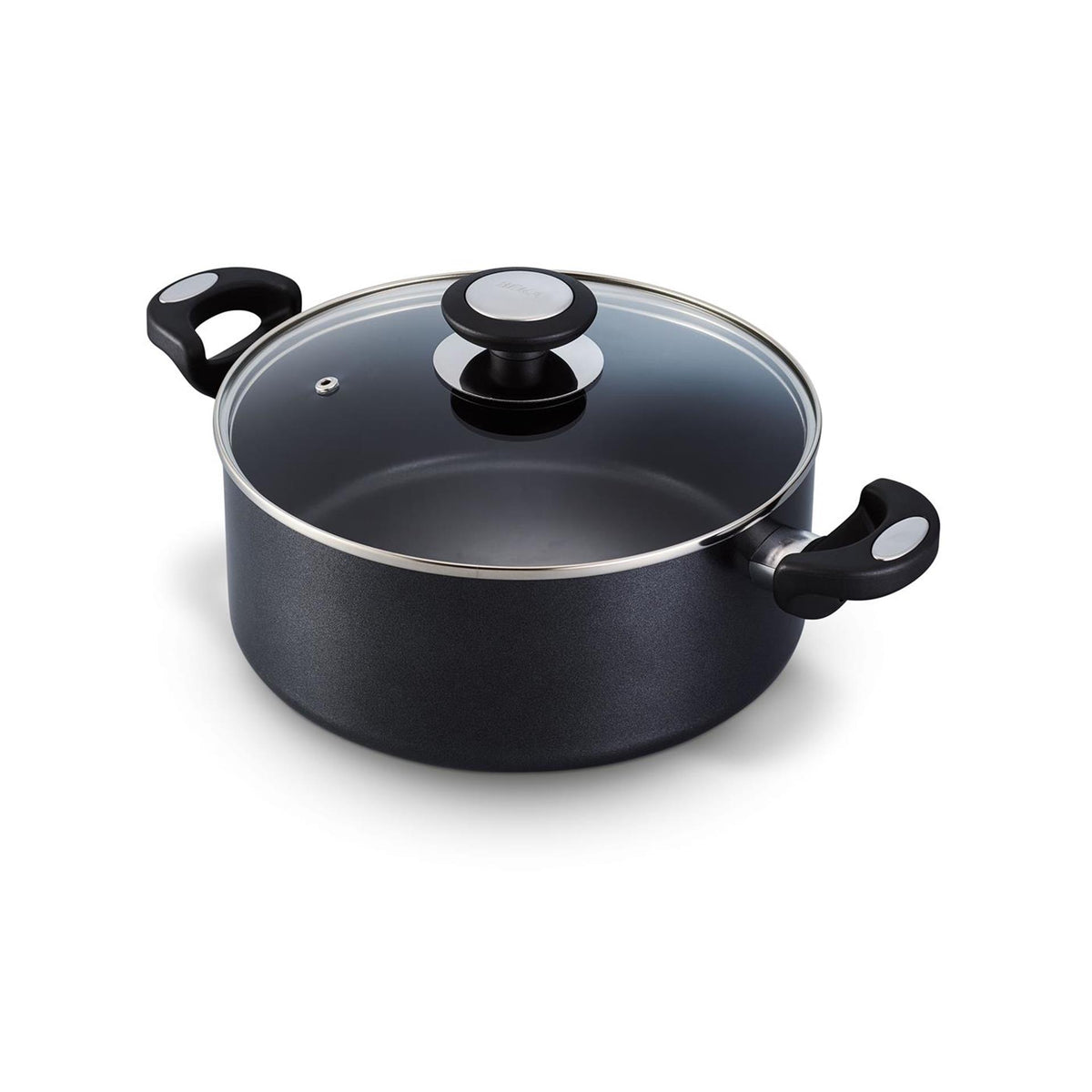 Beka pro induc kookpan met glazen deksel 20 cm zwart