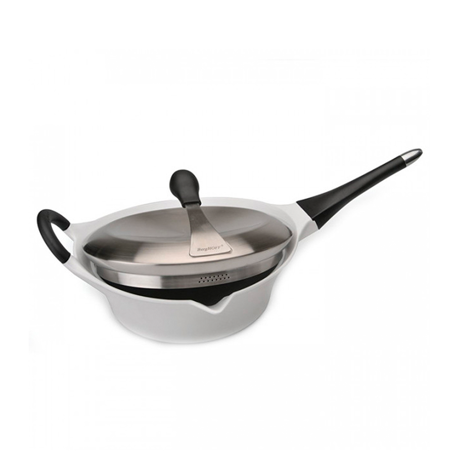 Berghoff auriga sauteerpan met deksel afneembaar handvat wit keramisch ø26cm