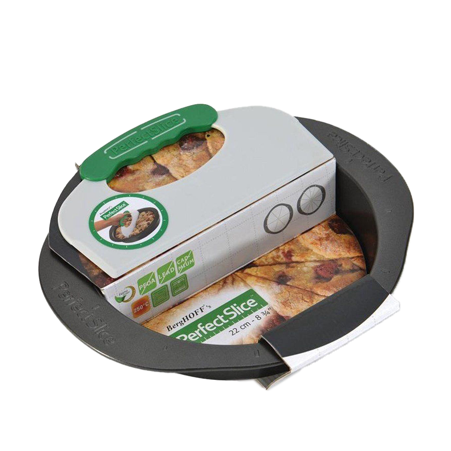 Berghoff cakevorm rond met snijhulp antraciet ø22cm