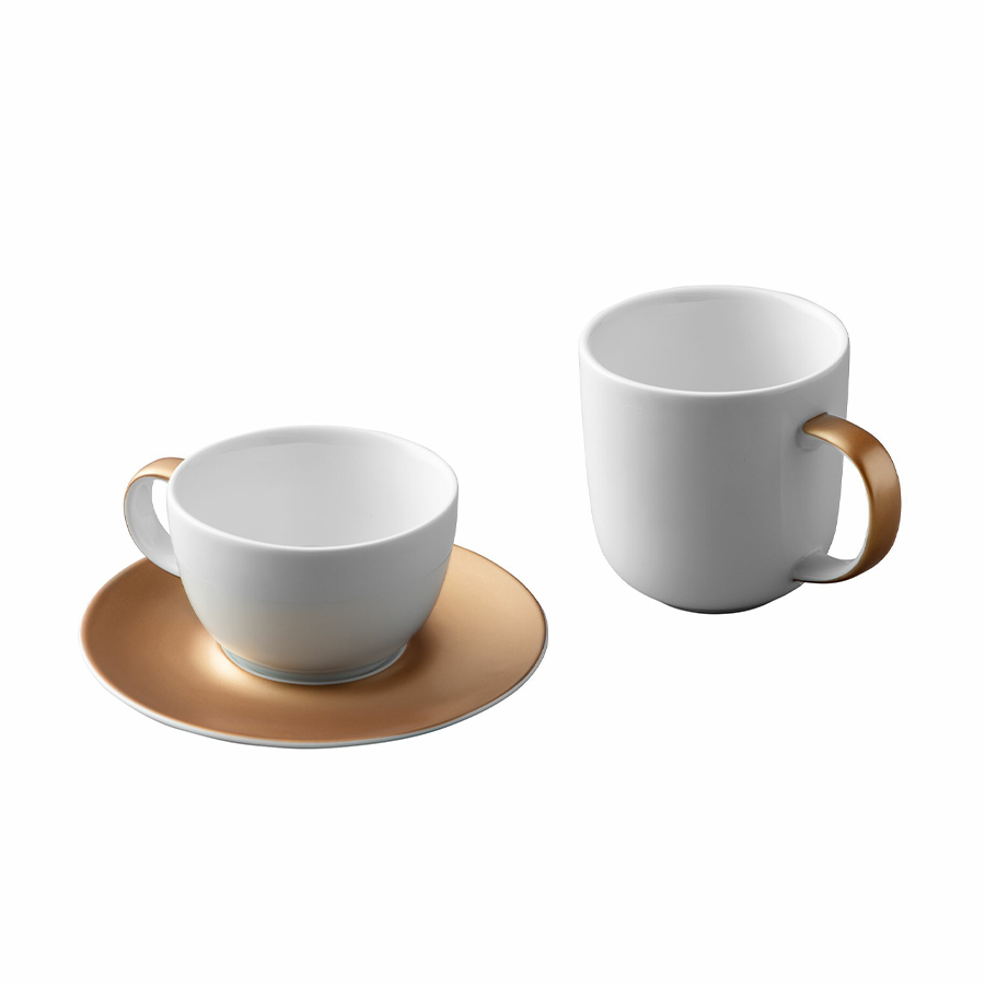 Berghoff gem koffie- theeset wit goud 3-delig