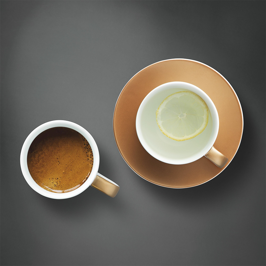 Berghoff gem koffie- theeset wit goud 3-delig