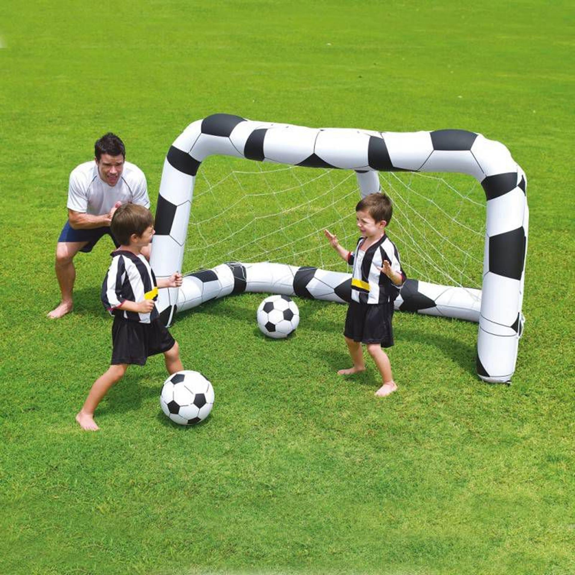 Bestway speelcentrum opblaas voetbaldoel met 2 ballen
