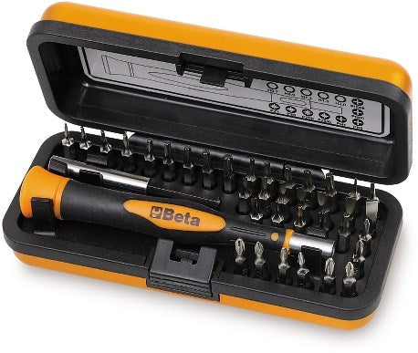 Micro tournevis Beta 1256 C36 avec 36 embouts interchangeables de 4 mm et rallonge magnétique 1256 C36