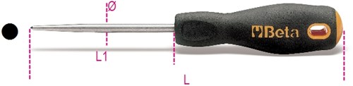 Beta priem, rond stalen kling 1716r - 017160001