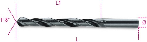 Beta spiraalboren, korte uitvoering hss gewalst 410as 1 8 - 004100375