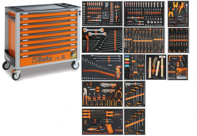 Beta 2400s xlo9 e-xl | gereedschapswagen | 9 laden | oranje | 495-delig - 024006251