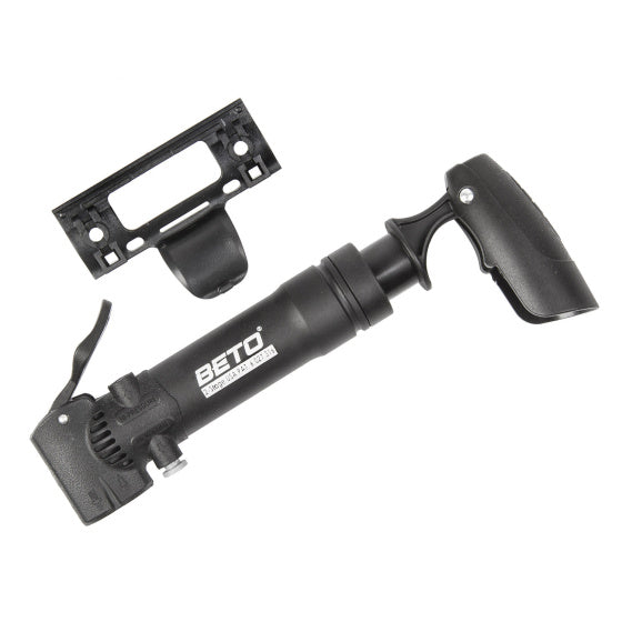 Mini fietspomp met opvouwbaar handvat en universeel kopstuk