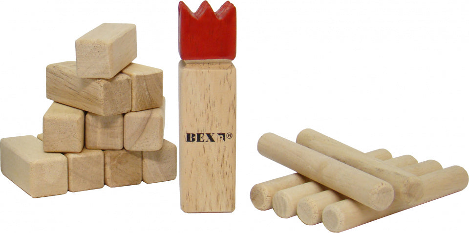 Mini Kubb Original rubberhout in colourbox