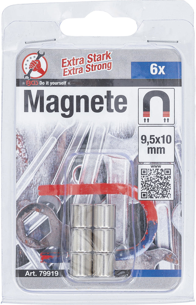 Bgs technic kraftmann - magnet set extra strong 6 pieces