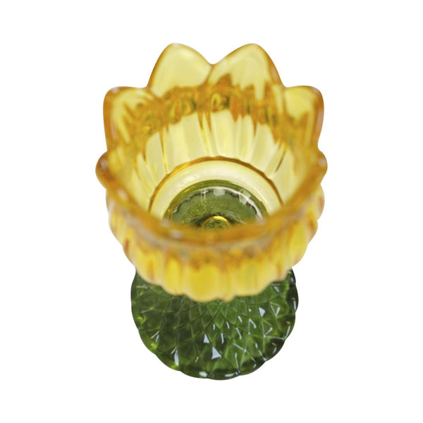 Mars more waxinelichthouder tulp glas geel 17cm
