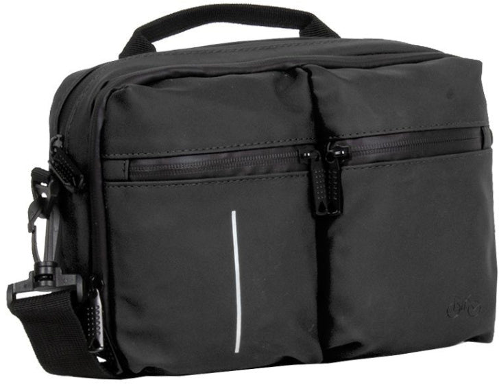 Bike splash waterafstotende stuurtas met schouderhengsel 3l zwart