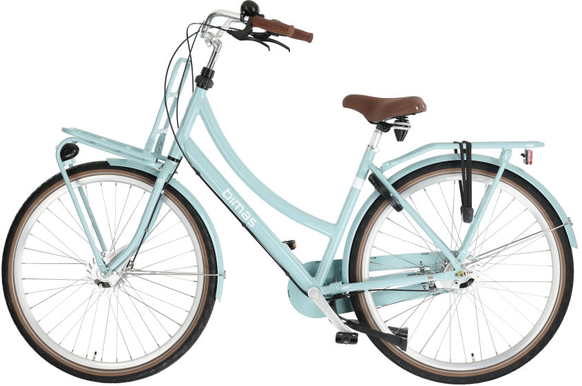 Bimas transporter 3.3 28 inch 50 cm dames 3v rollerbrake mintblauw