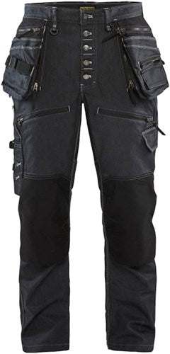 Blåkläder baggy denim stretch x1900 19991141 | zwart | maat c52 - 7330509493236