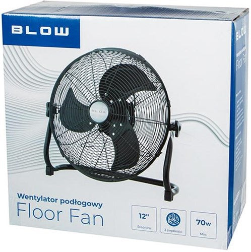 Enzo blow vloerventilator 30cm | 220v | 70w | 3 luchtstroomniveaus | zwart - 8652537
