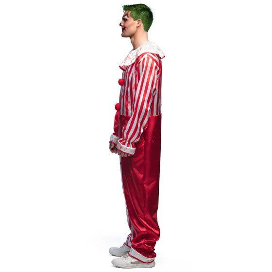 Killer Clown Halloween Kostuum Heren Rood Wit maat 50 52
