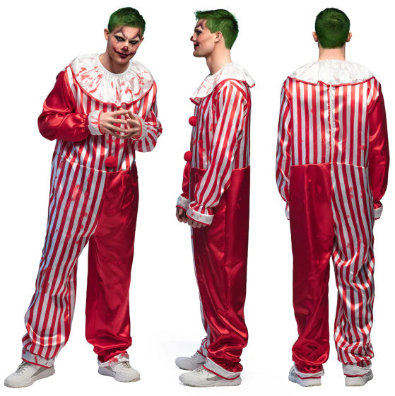Killer Clown Halloween Kostuum Heren Rood Wit maat 58 60