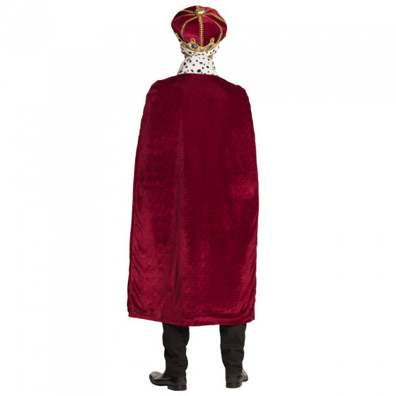 Majesteit Koningsmantel met Kroon Heren Bordeaux One Size