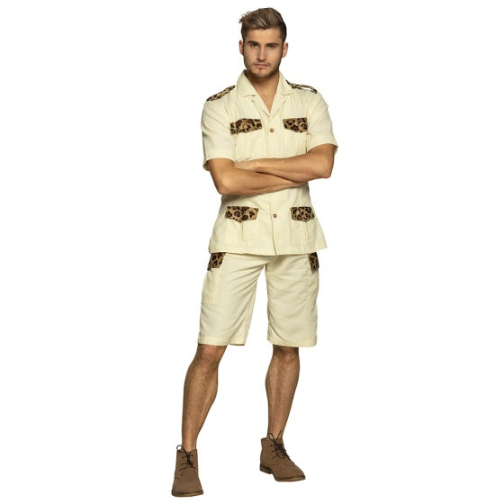Safari Man Volwassenenkostuum Beige maat ML