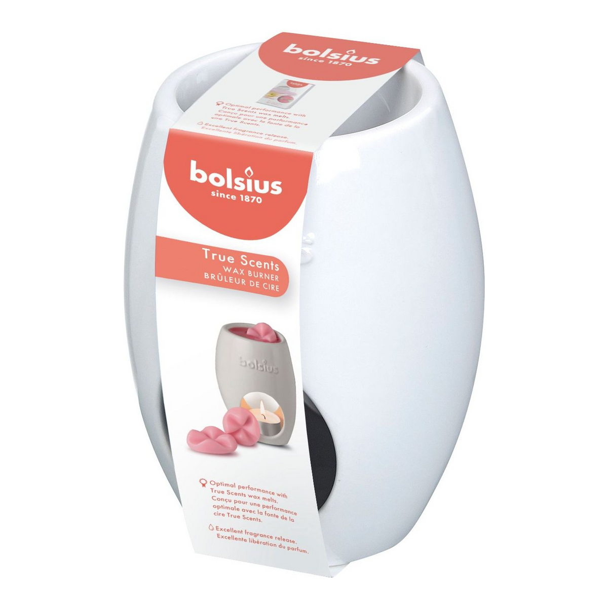 Bolsius aromatic waxbrander ovaal wit ø94x123 mm (2 stuks)