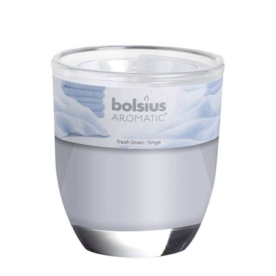 Bolsius geurglas fresh linen 80 70mm