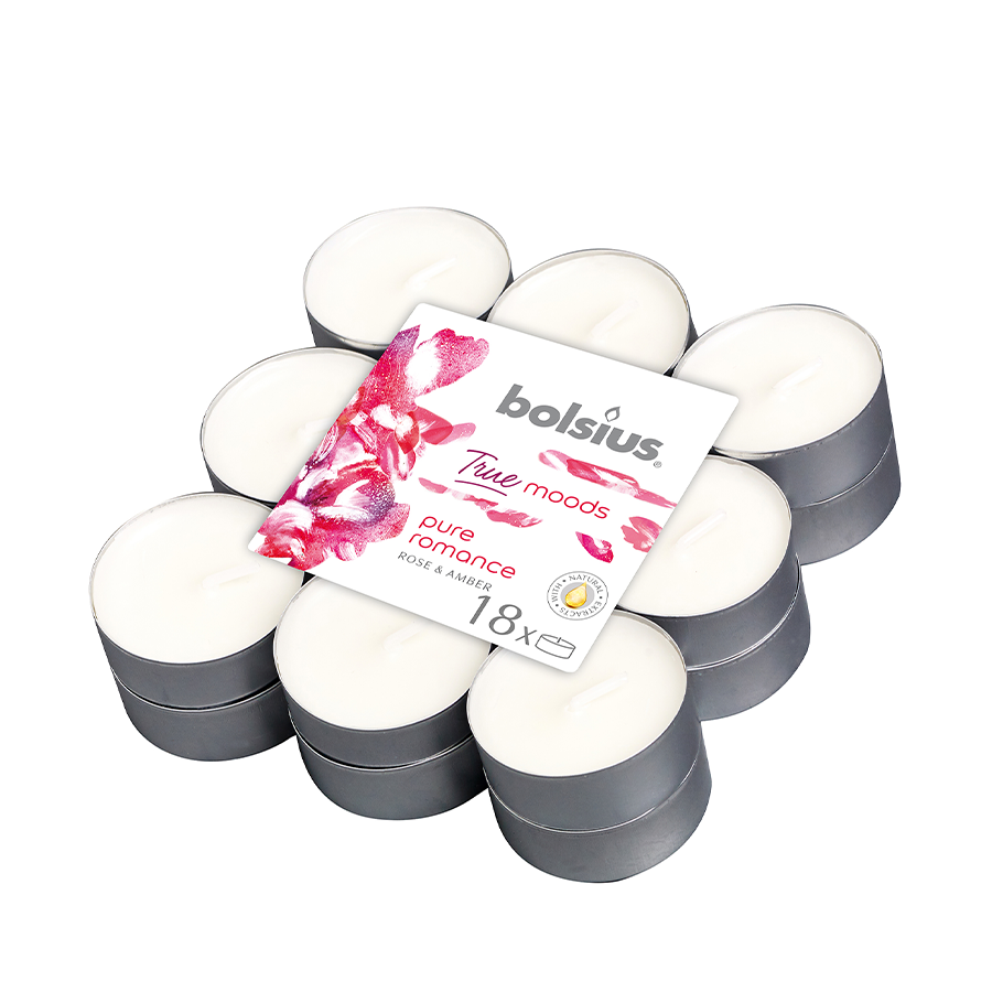 Bolsius geurtheelicht true moods pure romance 18 stuks