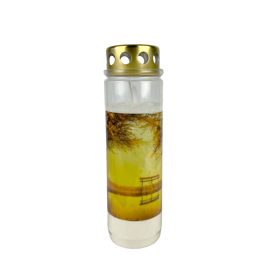 Pic bolsius herdenkingslicht herfst no.9 wit met deksel