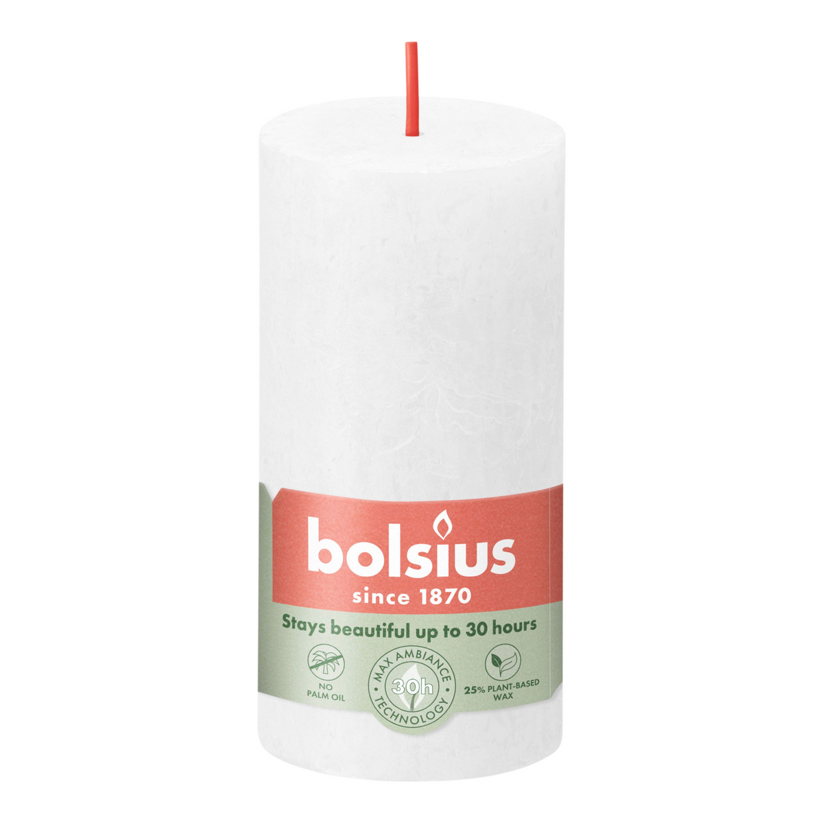 Bolsius rustiek stompkaars cloudy white ø50x100 mm 30 uur (8 stuks)