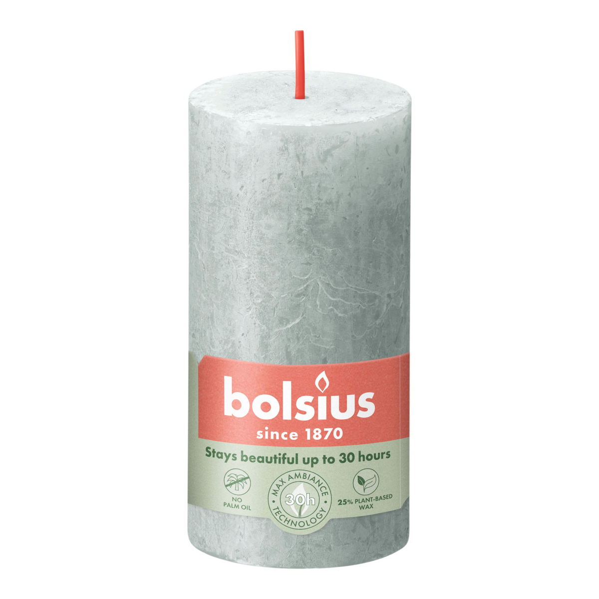 Bolsius rustiek stompkaars jade green ø50x100 mm 30 uur (8 stuks)