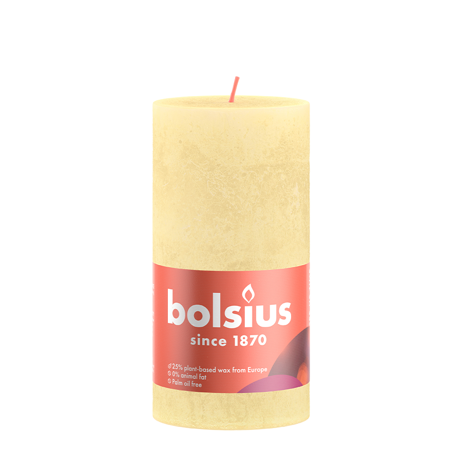 Bolsius stompkaars rustiek botergeel 13 cm oslash; 7 cm