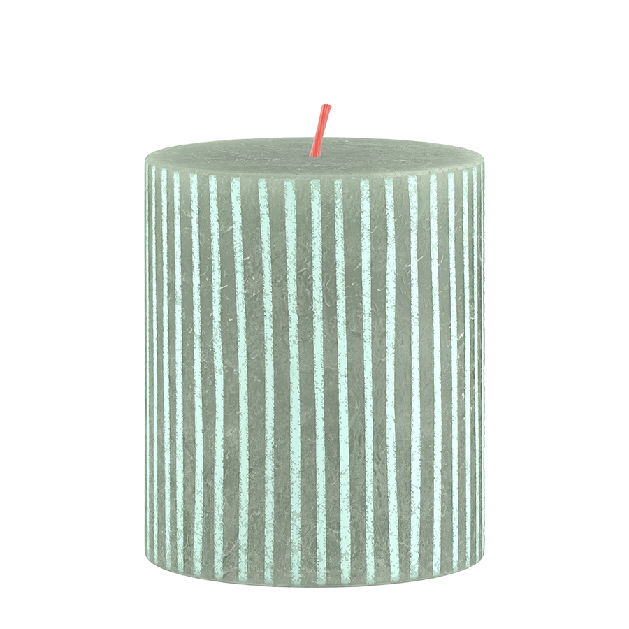 Bolsius stompkaars silhouet jadegroen met print 8x6,8 cm