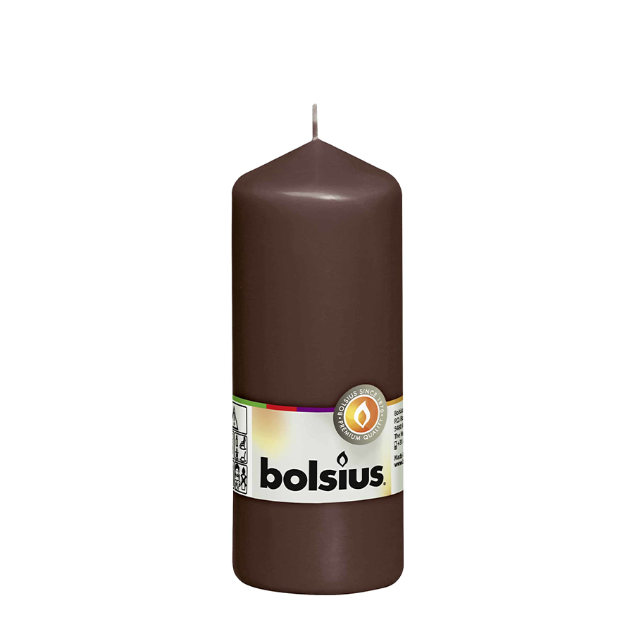 Abi bolsius stompkaars kastanjebruin 150 58mm