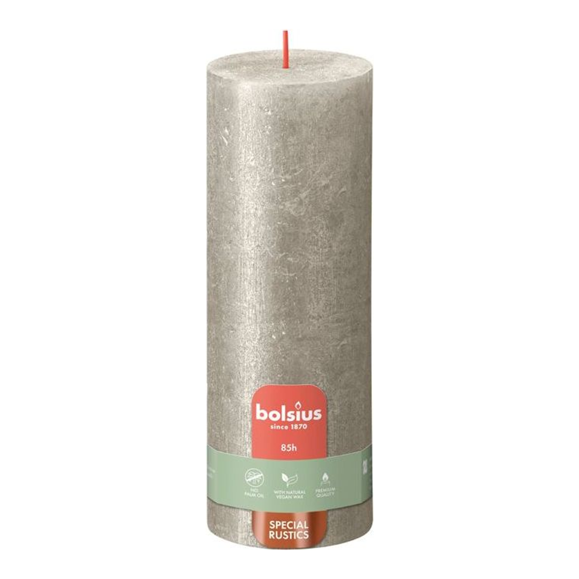 Bolsius stompkaars shimmer champagne ø68x190 mm 85 uur (4 stuks)
