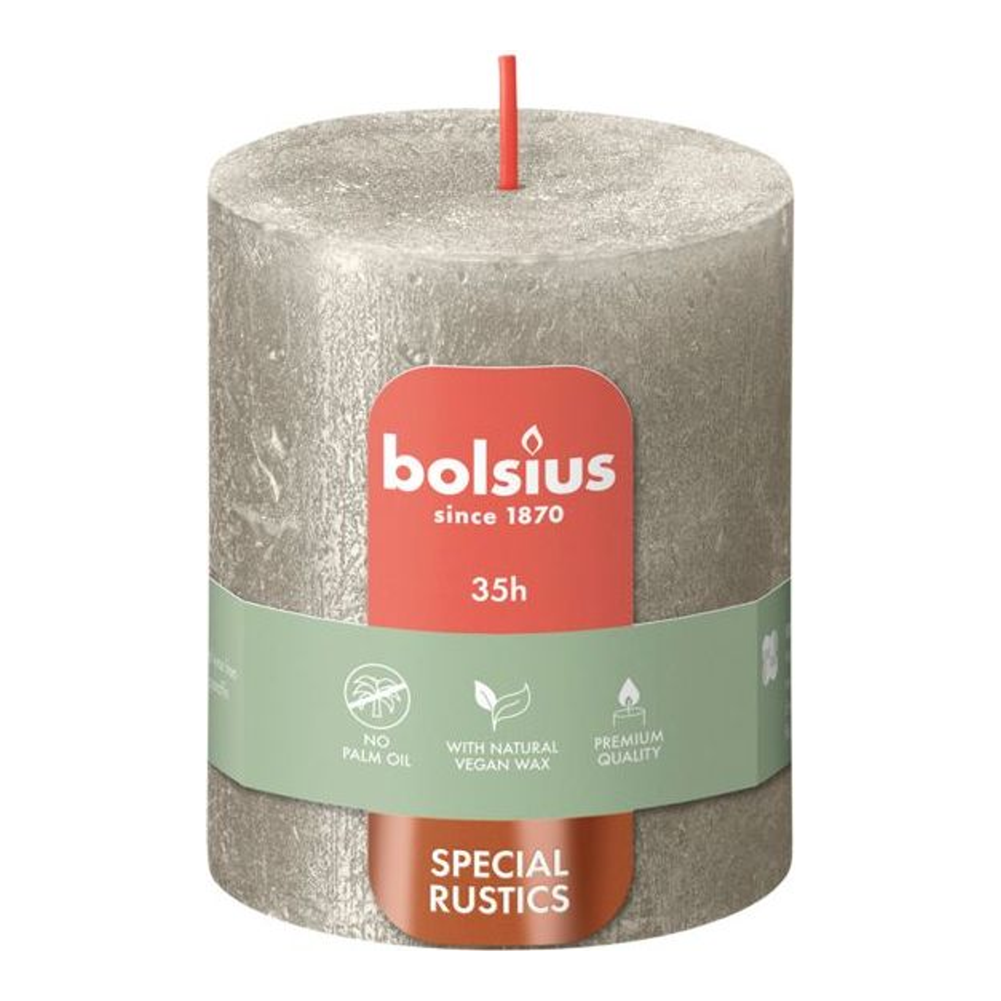 Bolsius stompkaars shimmer champagne ø68x80 mm 35 uur (4 stuks)