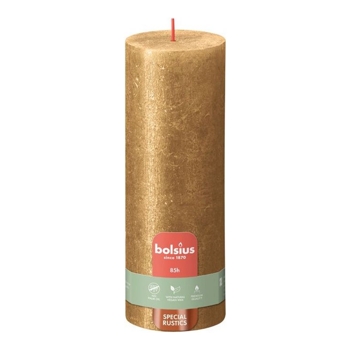 Bolsius stompkaars shimmer gold ø68x190 mm 85 uur (4 stuks)