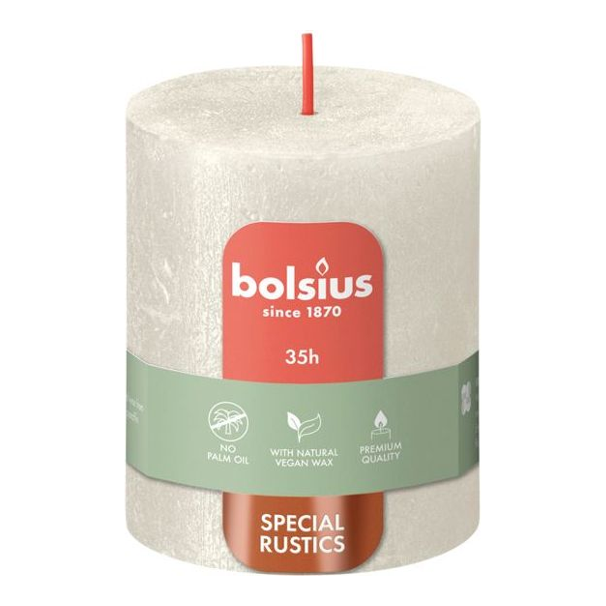 Bolsius stompkaars shimmer ivory ø68x80 mm 35 uur (4 stuks)