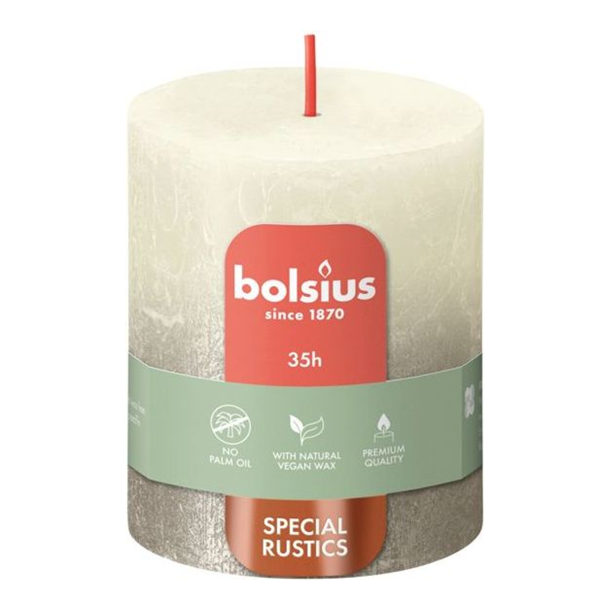 Bolsius stompkaars soft pearl + champagne ø68x80 mm 35 uur (4 stuks)