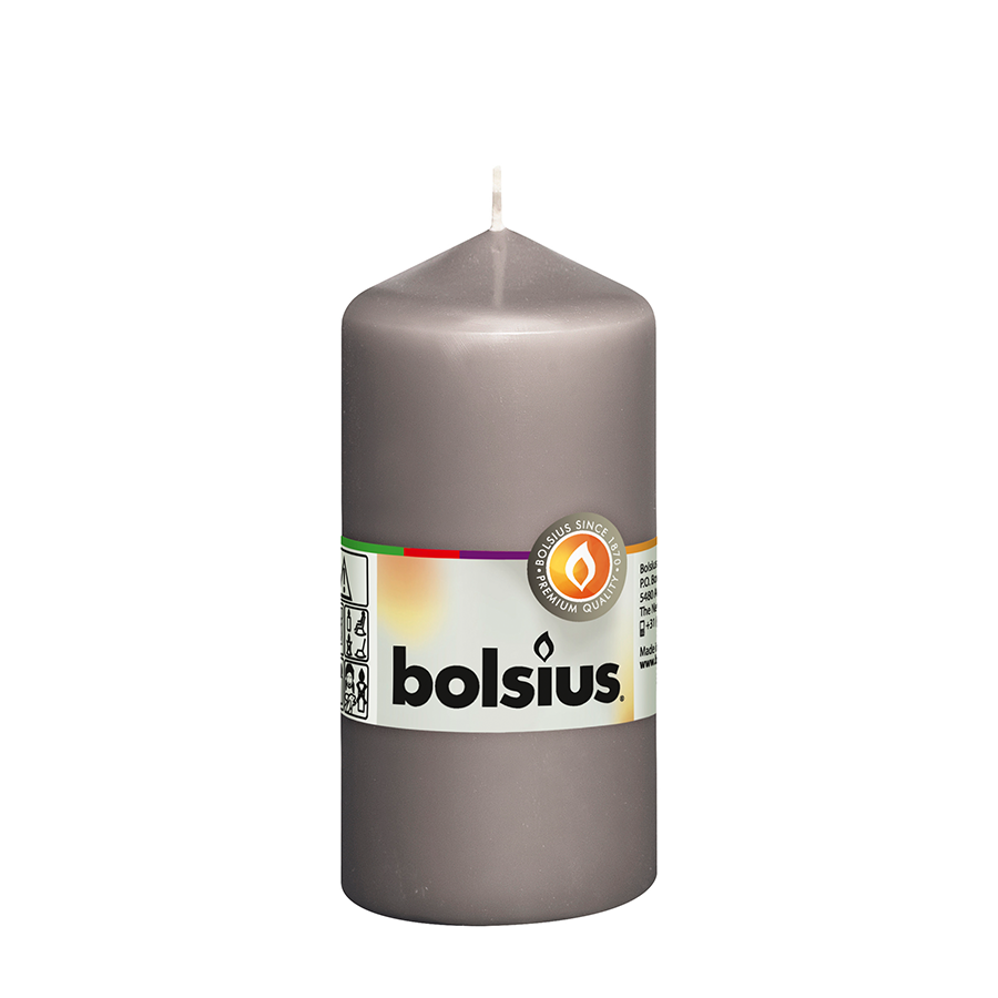 Bolsius stompkaars warmgrijs 120 58mm