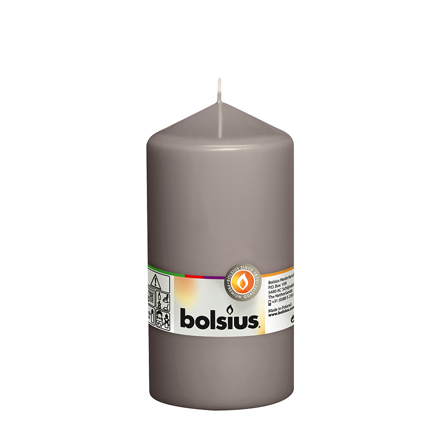 Bolsius stompkaars warmgrijs 150 78mm