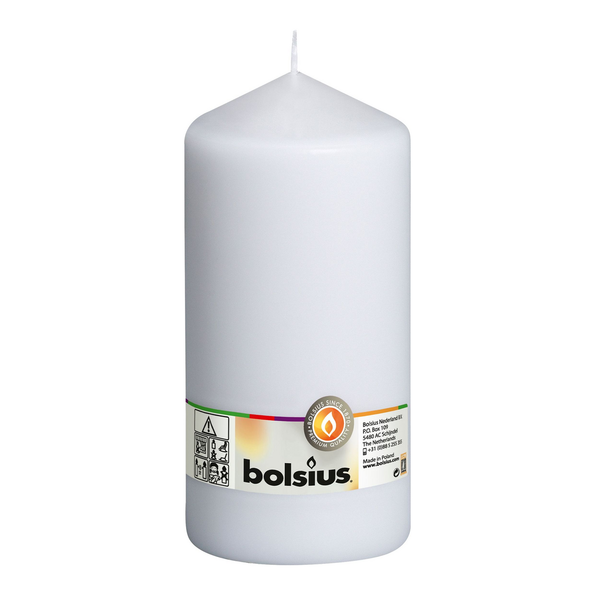 Bolsius stompkaars wit ø98x200 mm 120 uur (8 stuks)