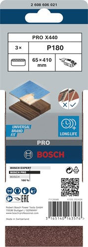 Bosch accessoires 3 banden 65x410 x440, best for wood+paint , k180 - 2608606021