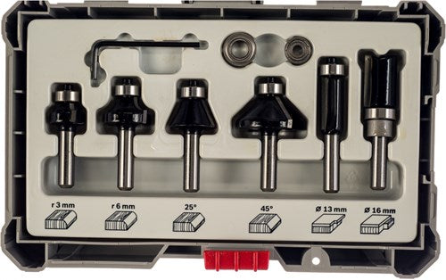Bosch Accessories 8-piece Mixed Router Bit Set - Shank diameter 8 mm - 2607017469