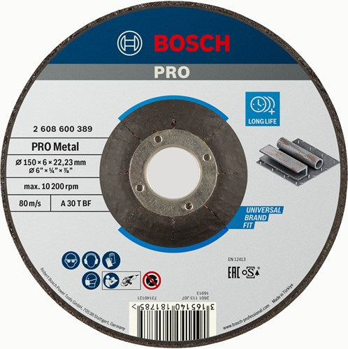 Bosch accessoires afbraamschijf | metaal | 150x6 mm | per 1 | 2608600389 - 2608600389