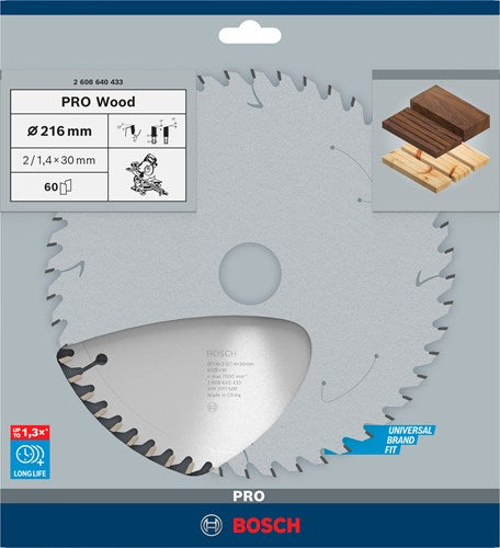 Bosch pro wood cirkelzaagblad, 216 x 2 x 30 mm