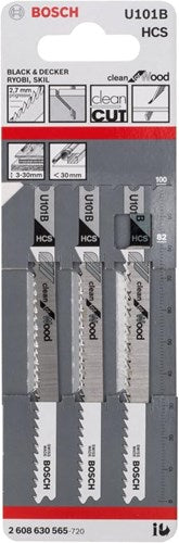 Bosch accessoires decoupeerzaagblad u 101 b clean for wood 3st - 2608630565