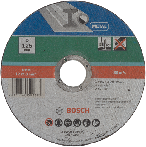 Bosch accessoires doorslijpschijf metaal | 125 x1,6 | recht - 2609256316