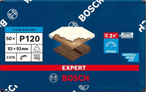 Bosch accessoires expert c470 schuurpapier voor deltaschuurmachines 93 mm, k120 50-delig - 1 stuk(s) - 2608900930