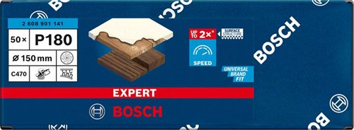 Bosch accessoires expert c470 schuurpapier voor excenterschuurmachines 150 mm, multigaten, k180 50-delig - 1 stuk(s) - 2608901141